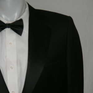 Bhambi's Custom Black Super 150 Cashmere Blend One Button Tuxedo 38S